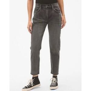 Gap Denim Tomgirl Black Girlfriend Ankle Jeans High Rise  Denim Raw Hem 26